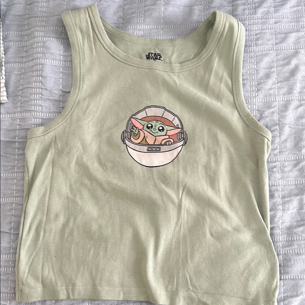 Star Wars Grogu Light Green Tank Top